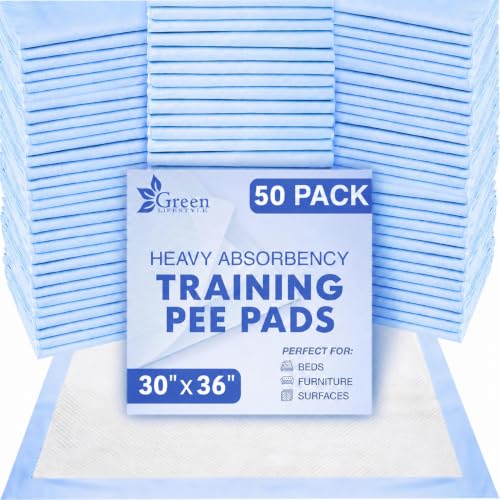 Underpads Training Pet Pee Pads for Dogs (Blue/White / 50 Pack - 30x36)