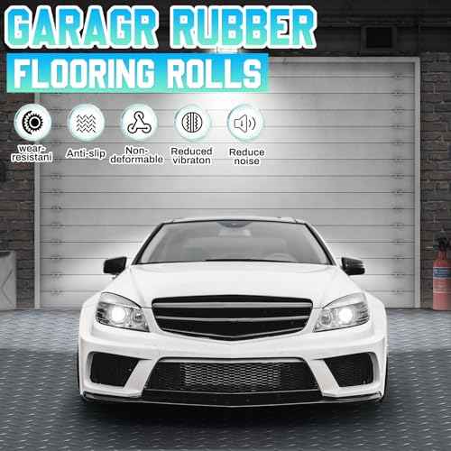 16 in X 10 ft Rubber Diamond Plate Garage Floor Mat (Diamond Plate / 16 in x 10 ft / Grey)