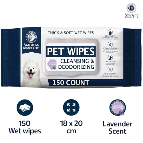 AKC Pet Wipes for Dogs & Cats (150 Count)