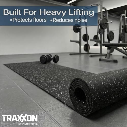 Traxxon by FlooringInc Rubber Gym Flooring Roll (Grey / 72"L x 48"W x 0.3"Th)