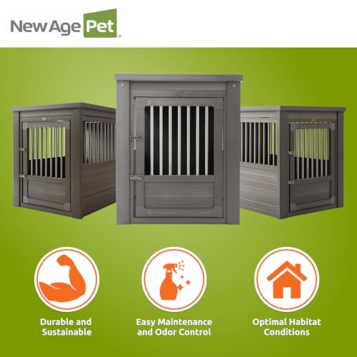 ECOFLEX® Large Furniture Style Dog Crate & End Table (Grey / 35.4"L x 24.0"W x 28.0"H)