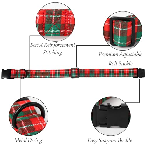 Christmas Dog Collar (XL (Pack of 1) / Red Green Grid)