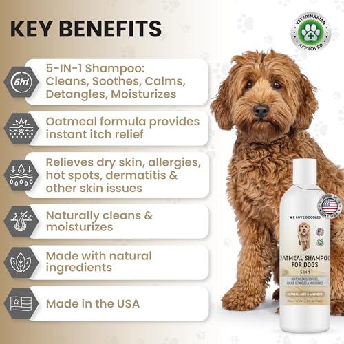 Premium Oatmeal Shampoo & Conditioner for Dogs with Sensitive & Itchy Skin