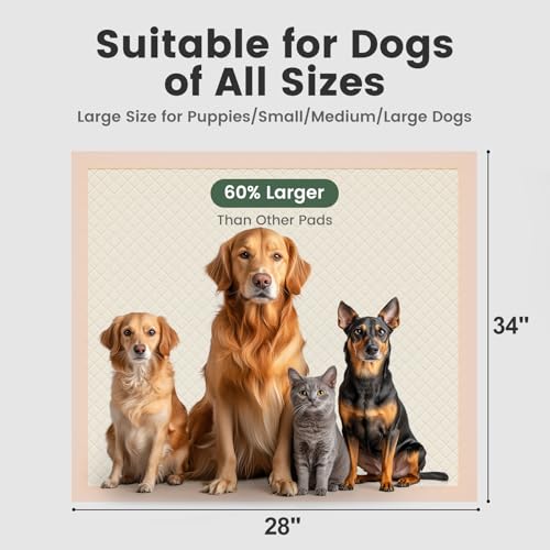 Disposable Puppy Pads XL (28"x34"-Apricot)