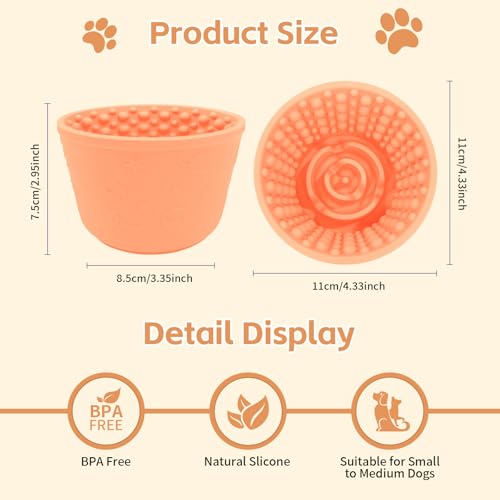 Dog Lick Bowl (S-M / Orange)