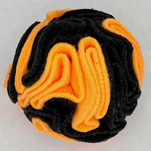 Puppy Small Breed Snuffle Dog Puzzle Ball Toy Orange and Black (Orange and Black / Small)