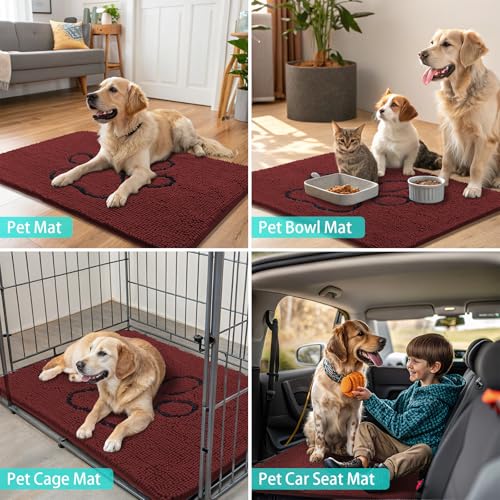Dog Door Mat for Muddy Paws (30"X20" / Caramel Russet and Black)