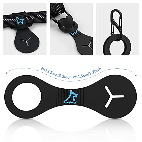 Dog Poop Bag Holder for Leash Waste Bag Carrier Dog Poop Bag Dispenser for Walking Running Bicycle Accessory 4 Pieces (Black + Purple)