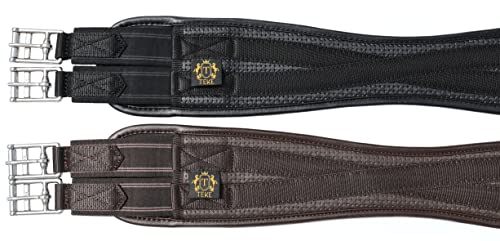 Contoured Chafeless Girth for Horses (Black / 40")