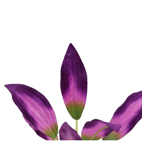 Silk Aquarium Plants for Betta Fish Tank (Purple / 8 Inch)