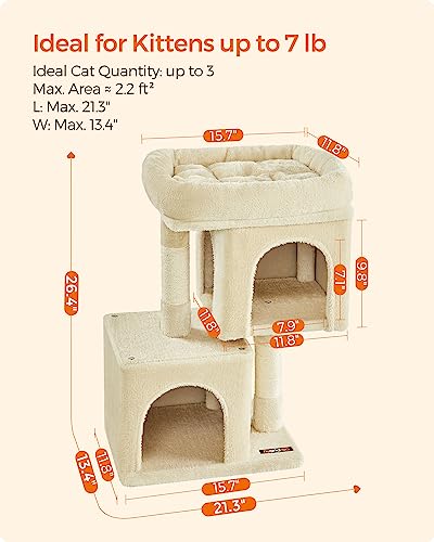Cat Tree 26.4 (S (15.7"L x 11.8"W x 26.4"H) / Beige)