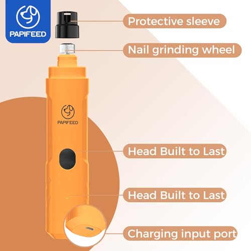 PAPIFFEED Dog Nail Clippers & Grinder with Manual Nail Clipper (Orange)