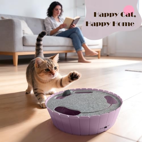Interactive Cat Toy with Running Mouse (P-Purple)