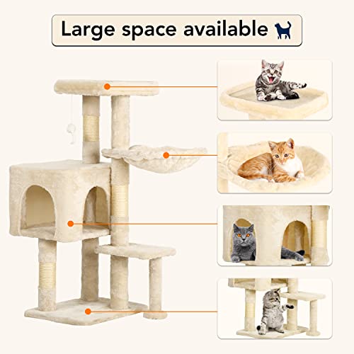 37" Cat Tree Tower (37in / Beige)