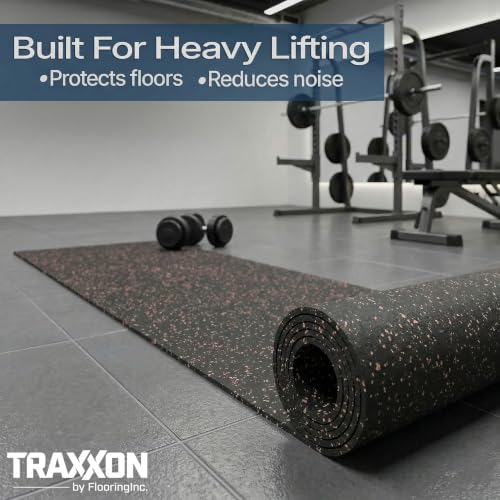 Traxxon by FlooringInc Rubber Gym Flooring Roll (Bright Red / 48"L x 36"W x 0.3"Th)