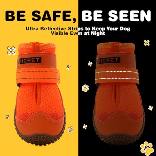 Dog Shoes for Dogs (Orange / Width 2.16 in)