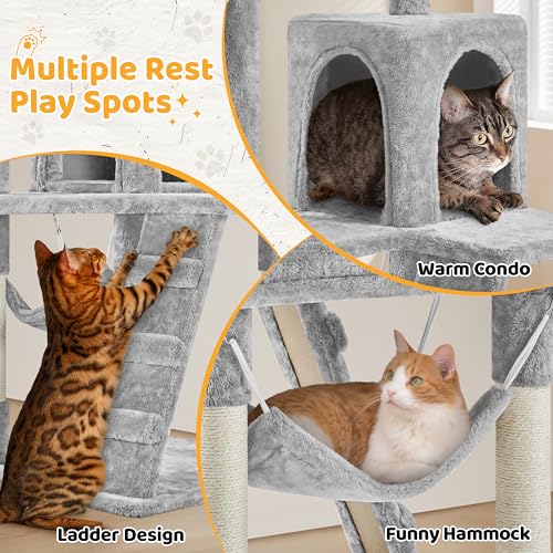 54in Cat Tree (Light Gray)