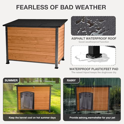 Heated Dog House Outdoor Insulated Dog Kennel for Small Medium Large Dogs