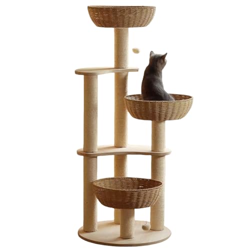 54" Modern Cat Tree for Large Cats (Large-Oiled1)