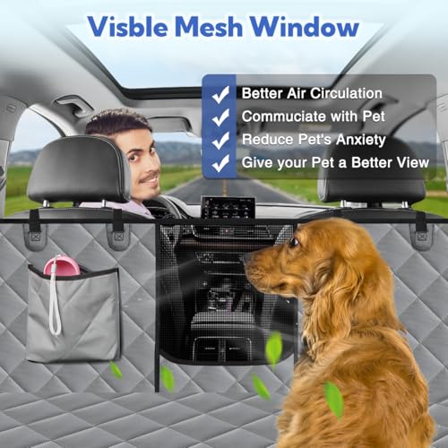 Dog Car Seat Cover for Back Seat (Gray / Standard)