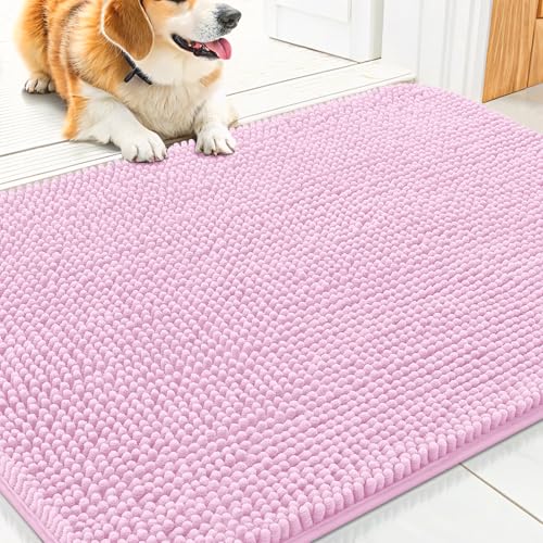 Dog Door Mat for Muddy Paws 30x20 (Pink / 30"X20")