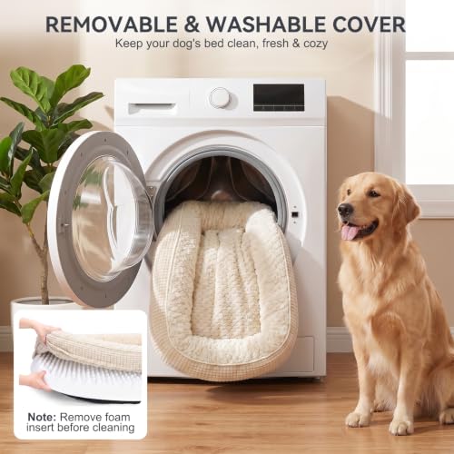 Orthopedic Dog Bed for Extra Large Dogs (Beige / 45"l X 32"w X 7.5"th)