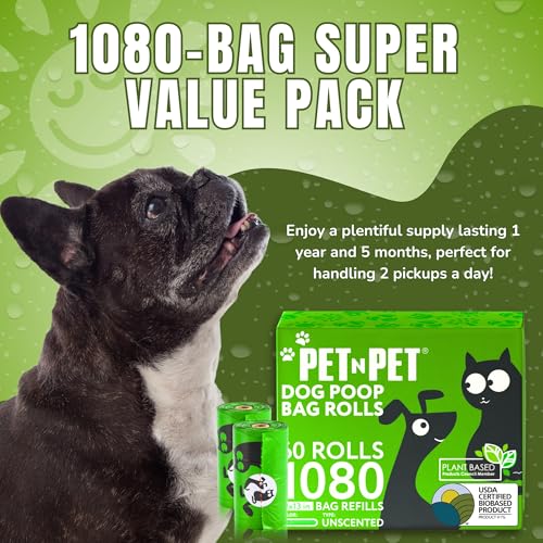 Dog Poop Bags Rolls (Pea Green - Unscented)