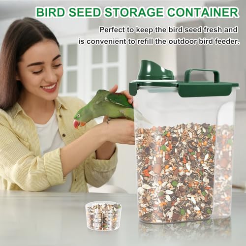10 Lbs Cat Dog Food Storage Container (Dark Green / 12 Qt)