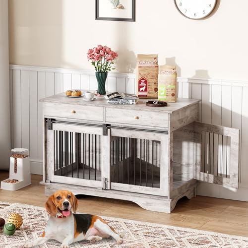 Dog Furniture Crate (Grey)