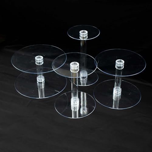 Efavormart Lovely 4 Tier XL Acrylic Crystal Glass Clear Cake Dessert Decorating Stand for Birthday Xmas Party Wedding (4-Tier 14" / Clear)