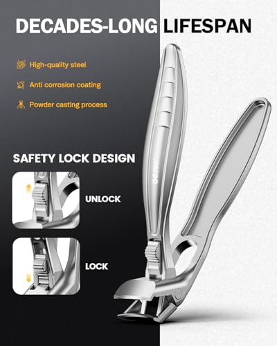 Curved Toenail Clippers for Seniors (Silver / Medium)