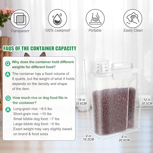 Dog Food Storage Container 5 (White / 6 Qt)