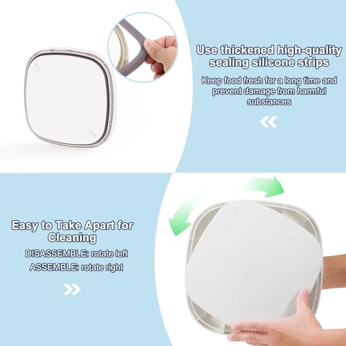 5-8Lbs/5.28Qt/5L Airtight Dog Cat Food Storage Container and Pet Storage Bin BPA-Free. PET Clear Stackable Dog Treat Containers for Pet Food/Rice/Dry/Cereals/Flour/Sugar/Bread, etc (Medium (White (5L-1Pack))