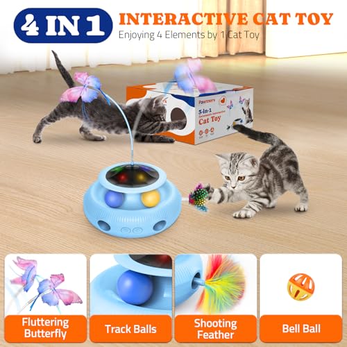 Cat Toys Automatic Interactive Kitten Toys for Indoor Cats (Blue)