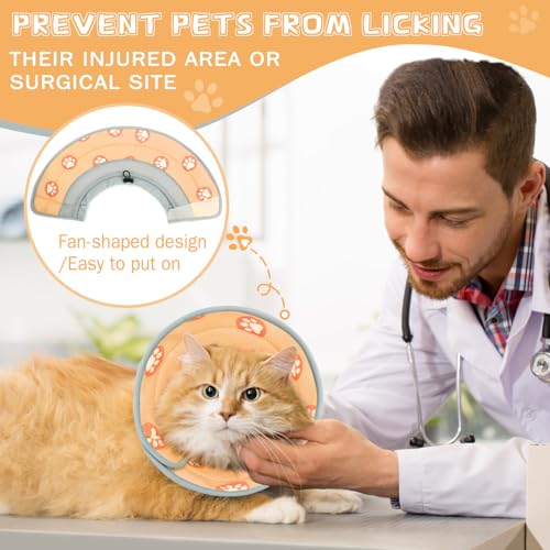 Cat Cone Collar Soft Elizabethan Collar for Surgery Recovery (Orange / S (Neck 5"-7"))