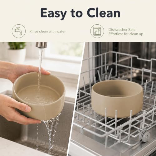 Ceramic Dog Bowls Elevated (Greige)