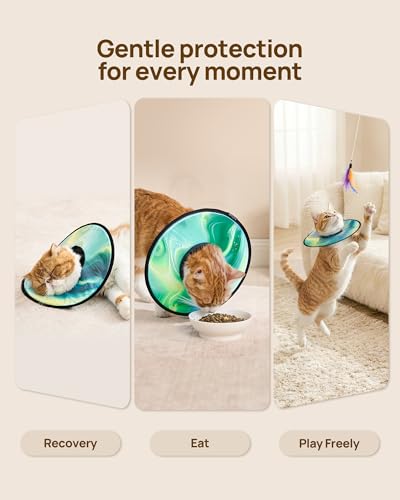 Soft Cat Cone Collar (Aurora Green / S)
