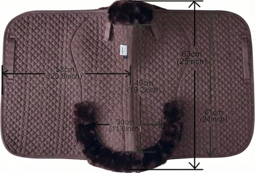 Brown Dressage Saddle Pad Sheepskin Lambskin Wool Fleece Horse Pad (Brown)