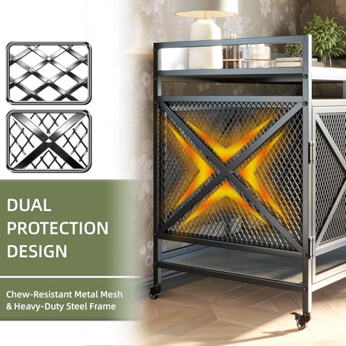 48" Dog Crate with Wheels (Light Grey / 36.0"L x 27.5"W x 47.2"H)