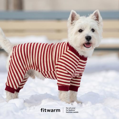 Red and White Striped Dog Pajamas (X-Large / Red)