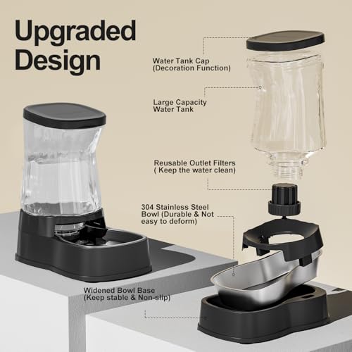Automatic Dog Water Dispenser (Black / 2.1 Gallon)