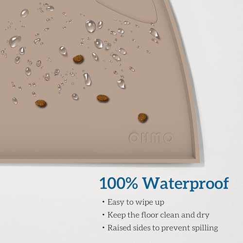 Cat Food Mat Silicone Pet Feeding Mat (20"L x 12"W / Beige)