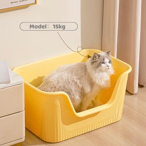 Extra Large Litter Box with High Sides 25.27" Lx17.83 Wx13.11 H (Yellow)