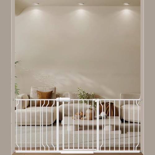 62.20 71.26" Extra Wide Pressure Mounted Baby Gate 30" Tall White (White / 62.20-71.26"/158-181cm)