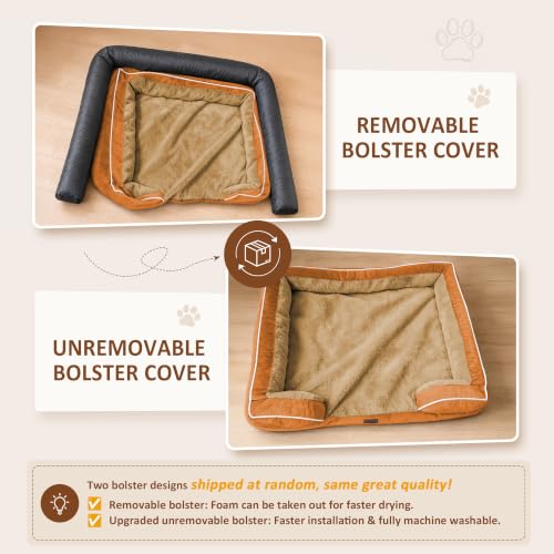 Waterproof Orthopedic Dog Beds for Large Sized Dog (36.0"L x 27.0"W x 8.0"Th / Orange)