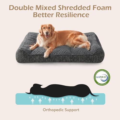 XL Orthopedic Dog Bed for Large Dogs (XL(42"L x 30"W x 8.5"Th) / Grey)