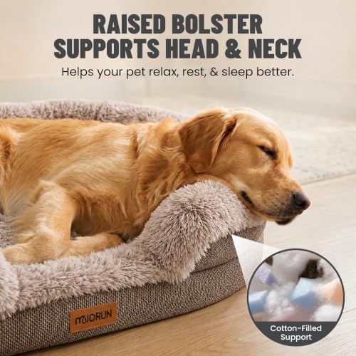 Fluffy Orthopedic Dog Beds Large Sized Dog (Sand / M(36", UP to 50lbs))
