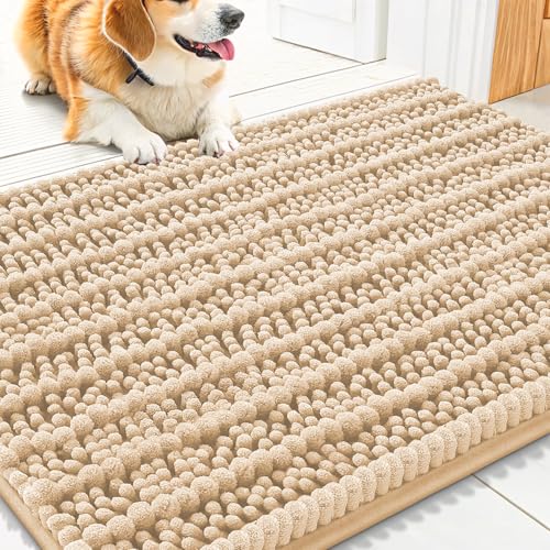 Dog Door Mat for Muddy Paws 30x20 (Layered-Beige / 30"X20")