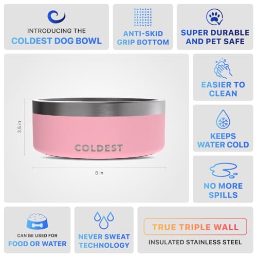 Coldest Dog Bowl (64 oz / Cotton Candy Pink)
