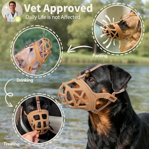 Basket Dog Muzzle for Large Medium Small Dogs German Shepherd (Small / Brown)